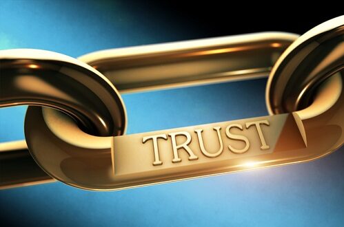 chain engraved with the word trust which shows why backlinks are important