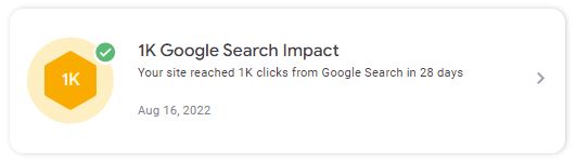 1000 clicks from organic search