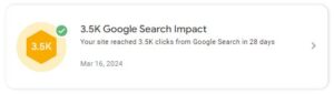 3500 clicks from Google per month