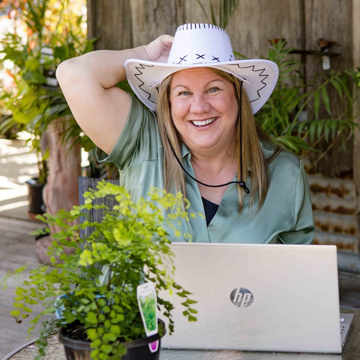 Teacher at laptop for online SEO course